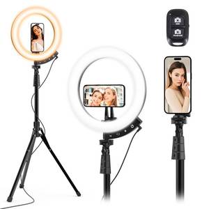 lot 4230 image: UBeesize 12ftft LED Ring Light with 62ftft Tripod Stand and Magnetic Phone Holder, Selfie Ring Light for Video Recording, Live Streaming, Compatible with iPhone and Android (Black)