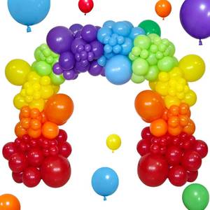 lot 4240 image: KAWKALSH Rainbow Balloon Arch Kit 111Pcs 18 12 5 Inch Latex Colorful Party Balloons Garland for Birthday Baby Shower Wedding Engagement Anniversary Christmas Party Decorations