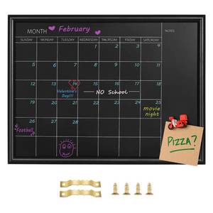 lot 4265 image: TORASO Calendar Chalkboard,Small Magnetic Surface Black Wood Frame Chalk Board for Planning,10.6 x 14.6 inches,School Timetable Memo, Hanging Board for Office, School and Home(YLHB-BK-2737)