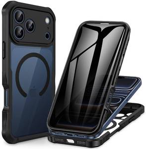 lot 4271 image: CENHUFO Magnetic Privacy for iPhone 17 Pro Max Case Compatible with Magsafe Full Body Phone Case Built-in 9H Tempered Glass Privacy Screen Protector, Camera Protection Shockproof Cover - Black