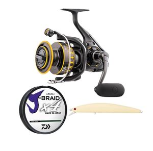 lot 4287 image: Daiwa BG5000 Reel with Line and SP Minnow Kit Black