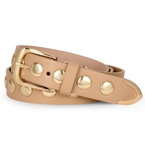 lot 4294 image: WERFORU Women Fashion Leather Belt Studded Leather Belt Ladies Belts for Jeans Dress Punk Belt,(Khaki,25-30in Waist Adjustable)in
