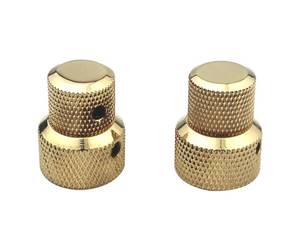 lot 4303 image: Guyker 2Pcs Brass Concentric Stacked Knobs, Dual Knurled Control Knobs, High Grade Dome Volume Tone Knob Replacement for Electric Guitar or Precision Bass - CNC Machined (Golden)