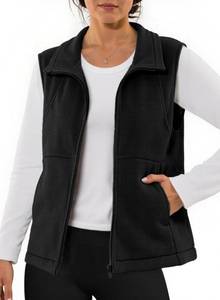 lot 4315 image: Dokotoo Womenfts Zip Up Lightweight Fall Clothes Warm Zipper Fleece Vest with Pockets 2025 Fashion Warm Sleeveless Coat Vest for Winter Soft Sleeveless Cardigan Black Medium
