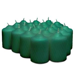 lot 9007 image: Green Pine Scented Votive Candles - 15 Hour Long Burn Time - Textured Finish - Box of 20