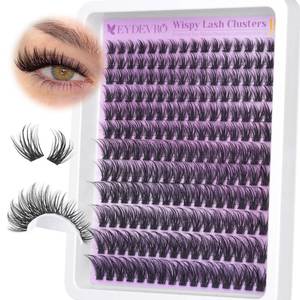 lot 10412 image: EYDEVRO Wispy Lash Clusters Natural Eyelash Clusters 9-18mm Cluster Eyelash Extensions CD Curvature 192 Pcs Manga Cluster Lashes Individual Lashes DIY Lash Extensions