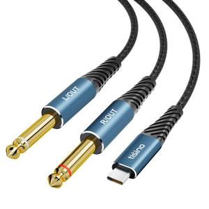 lot 10425 image: Tisino USB C to 14 inch Audio Cable, USB Type C to Dual TS Mono Cable, USB C to AUX Audio Cable for Smartphone, Tablet, Laptop Link to Amplifier, Mixing Console Mixer, Speakerr - 6.6FT