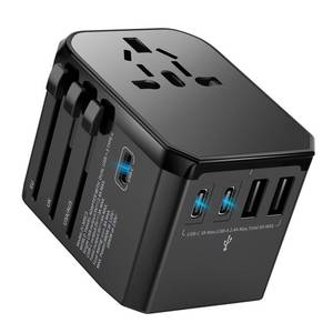 lot 10436 image: HICHOR Universal Travel Adapter International Plug - European Travel Plug Adapter Worldwide US AUS EU UK Spain Germany Ireland Italy - All-in-one Travel Outlet Power Adapter with 3 USB C 2 USB A