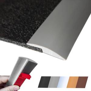 lot 10439 image: Floor Transition Strip Self Adhesive Carpet Wood Tile Vinyl Flooring Laminate Transition Cover Edge Trim Gap Doorway Threshold for Uneven Floors Heights Within 5 mm (Gray, 40 inches)