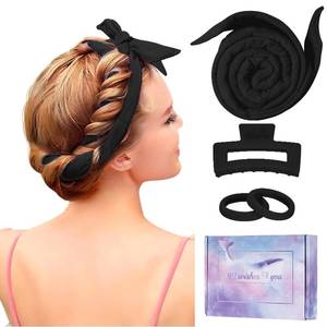 lot 10446 image: Flylipu Heatless Curling Rod Headband, Upgraded 60 Extra Long Soft Hair Curlers to Sleep In, No Heat Curls for Girls Long Hair Medium Hair (Black)in