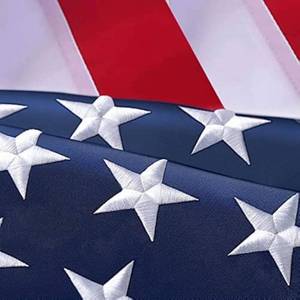lot 10448 image: American Flag 3x5 FT Long Lasting 420D Heavy Duty US Flags for High Wind TearProof Polyester USA Flag with Embroidered Stars, Sewn Stripes, Brass Grommets