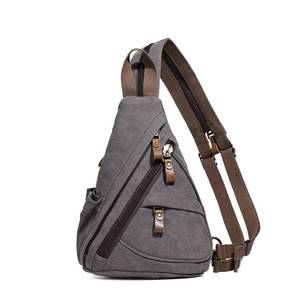 lot 12171 image: KL928 Canvas Sling Bag - Small Crossbody Backpack Shoulder Casual Daypack Rucksack for Men Women(Small Version, Dark Grey)