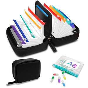lot 12175 image: Timueetech A8 Waterproof Pill Organizer Set, Twice-Daily Large Pill Organizer for Seven Days, BPA Free, Pill Storage with 14 Color-Coded Pouches, Reusable Travel Medicine Organizer