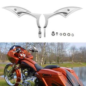 lot 12178 image: Rich Choices Chrome Motorcycle Blade Rearview Side Mirrors Comptible with Harley Road King Street Glide FLHX Road Glide Cruiser Chopper