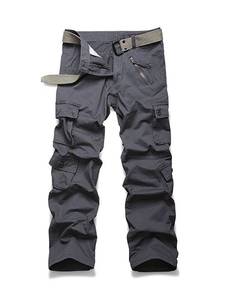 lot 14103 image: Womenfts Cotton Casual Military Army Cargo Combat Work Pants with 8 Pocket Grey US 14