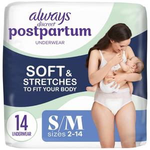 lot 14104 image: Always Discreet Postpartum and Adult Incontinence Underwear for Women, SmallMedium, Maximum Protection, 14 Count