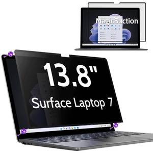 lot 14111 image: Peslv Privacy Screen for 13.8 Inch Surface Laptop 7, MagicSuction� Removable Anti Spy Black Protector, Glare Blue Light Filter for Microsoft Laptop Computer Monitor