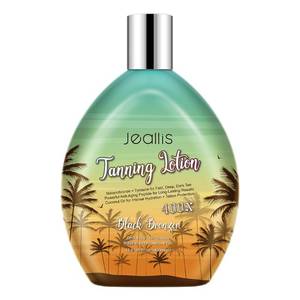 lot 14112 image: Jeallis Extreme Dark Tanning Lotion Accelerator for Indoor Tanning Beds and Outdoor Sun Tan with Bronzer to Get Dark Fast Tan, Bronzing Tanning Lotion with Tattoo Protecting Formula, DHA Free, 13.5oz