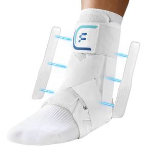 lot 14128 image: Fitomo White Quick Lace Up Ankle Brace for Women Men with Removable Splints, Adjustable Ankle Support for Achilles Tendonitis, Ankle Sprain and Swelling Relief for Volleyball, Running and Daily Wear, M