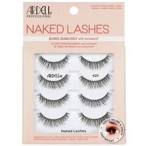 lot 14174 image: Ardell Naked Lashes 420 � Lightweight Natural Strip Lashes with Invisiband, Reusable False Eyelashes, Multipack, 4 Pair, 1 Pack