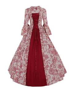 lot 14179 image: 1791fts lady Womenfts Victorian Rococo Dress Temperament Palace Evening Dress Inspiration Maiden Horn Sleeve Costume NQ0032W (Female 3XL)