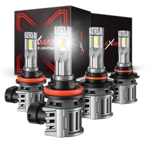 lot 14184 image: Laxmas 9005HB3 H11H8H9 LED Bulbs Combo Kit, 36000LM 6500K Super Brightness, Plug and Play, Wireless Mini Size 9005 H11 LED Bulbs with Cooling Fan, Pack of 4