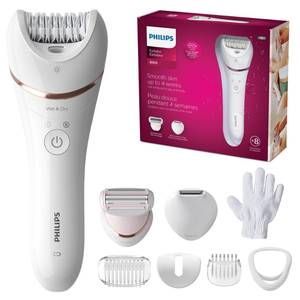 lot 14186 image: Philips Epilator Series 8000, Wet and Dry, 3-in-1 with Shaver and Trimmer Attachments for Women, 8 Accessories Included, BRE72014