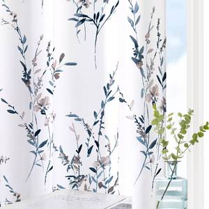 lot 14191 image: MYSKY HOME Curtains 72 inch Long Floral Curtains for Small Window Thermal Insulated Light Filtering Soft Curtain for Bedroom Bathroom Grommet Top Leaf Flower Drapes, 2 Panels, Navy Blue