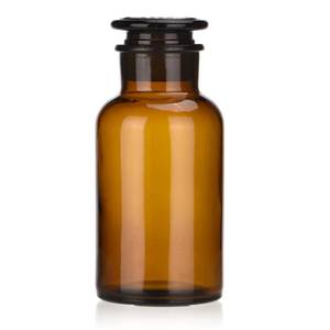 lot 14231 image: Kestun Lab Glass Reagent Bottle,Wide Mouth Glass Storage Bottle with Ground Stopper,Decorative BottlesVase (Amber, 500ML)