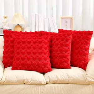 lot 14243 image: Mixweer 4 Set Valentines Pillow Covers Heart Throw Pillow Cases Valentines Decorative Cushion Pillowcase Gifts for Sofa Couch Home Anniversary Decorations(Red,20 x 20 Inch)