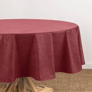 lot 14256 image: Elrene Home Fashions Monterey Linen Inspired Water- and Stain-Resistant Vinyl Tablecloth with Flannel Backing, 60 inches X 84 inches, Oval, Brick