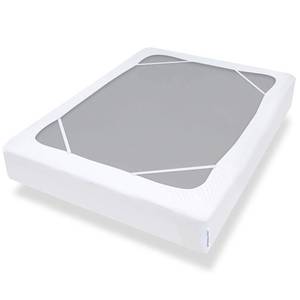 lot 14270 image: Box Spring Cover Queen Size with Smooth and Elastic Woven Material, Only Covers Sides, Alternates for Bed Skirt, Wrinkle and Fading Resistant, Washable, Dustproof, White