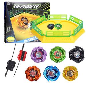 lot 14272 image: Gyro Stadium X Battle Set, 6 Spinning Tops, 2 Launchers and Blade Arena Featuring X Acceleration Rail, Birthday Gift Toys for Boys Aged 6 Years Old (Yellow)