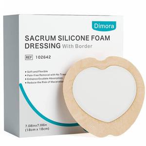 lot 14283 image: Dimora Sacrum Foam Wound Dressing (20 Packs)- Silicone Foam Bandages Adhesive Border 7x7in, Absorbent Sacral Pads Waterproof Breathable Bed Sore Pressure Dressingin