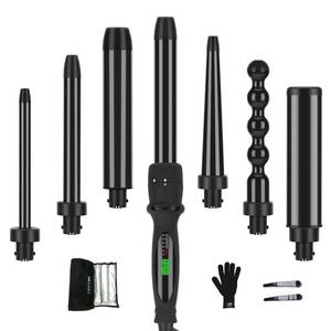 lot 15316 image: Curling Iron,PARWIN PRO BEAUTY 7 in 1 Curling Wand Set with 7 Interchangeable Barrels and Heat Protective Glove Auto Shut Off Dual Voltage