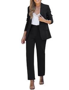 lot 16462 image: luvamia Womenfts Two Piece Sets Pants Suits Dressy Business Casual Outfits Professional Blazer Pantsuits Set Work Office Black XX-Large Fits US 20-22