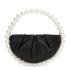lot 16467 image: CARIEDO Pearl Soft Face Pleated Handbag Advanced Evening Bag Party Prom Bride Purse Phone Clutch Purse