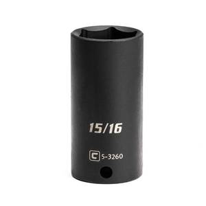lot 16478 image: Capri Tools Deep Impact Socket, 38-Inch Drive, 6-Point, SAE (1516-Inch)