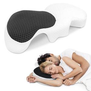 lot 17333 image: HOMCA Memory Foam Couple Pillow for Cuddling with Arm Hole for Pressure Relief, Ergonomic Neck Support Side Sleeper Pillow with Breathable Washable Cover