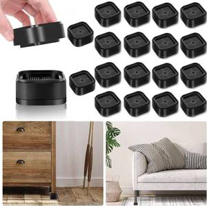 lot 17337 image: 18 Pack Furniture Risers 1, 2 or 3 Inch, Adjustable Bed Risers Heavy Duty For Table Desk Couch Chair Sofa Cabinet Bed Legs Dorm, Square Stackable Bed Raisers Blocks Lift Height 1, 2in or 3in, Blackin