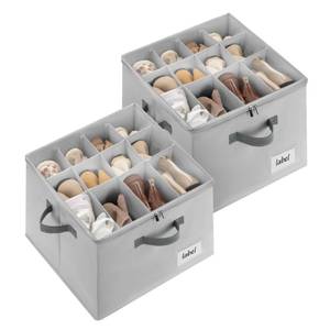 lot 17343 image: Cupic Cupid 2 Pack Shoe Organizer for Closet, Fits up to 12 Pairs, Shoe Cubby Storage Containers with Clear Cover, Grey