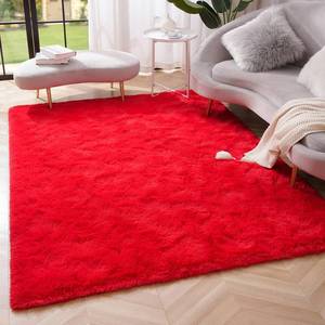 lot 17347 image: Amearea Premium Soft Fluffy Area Rug Modern Shag Carpet, 3x5 Feet, Fuzzy Shaggy Rugs for Bedroom Living Room Teen Apartment Decor, Comfortable Indoor Furry Dorm Carpets, Red