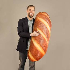 lot 17519 image: Yookeer 31.5 Inch 3D Simulation Bread Pillow, Food Pillow, Soft Butter Toast Bread Cushion, Lumbar Baguette Back Cushion, Funny Food Plush Stuffed Toy