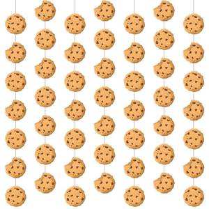 lot 18196 image: Xinnun Cookie Party Decorations Chocolate Chip Cookie Garlands Banners Cutouts Ribbon Streamers for Street Theme Birthday Baby Shower Party Decorations Supplies