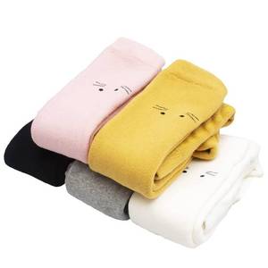lot 18213 image: 5 Pack Toddler Girls Loop Fleece Leggings Cat Printed Warm Winter Stretchy Pants Trousers Stockings Pantyhose