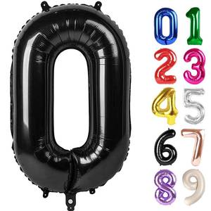 lot 18235 image: 0 Balloon - Black Birthday Number Balloons, 40 Inch Large Foil Balloons for Men Women Boys Girs Black Themed Birthday Decorations