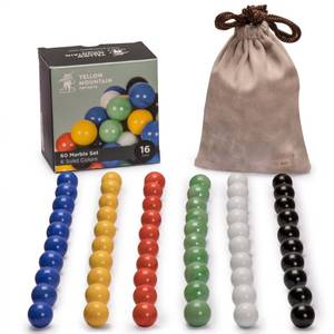 lot 18252 image: Yellow Mountain Imports 60 Pieces Chinese Checkers Marbles Set with Solid Colors - 16 Millimeters