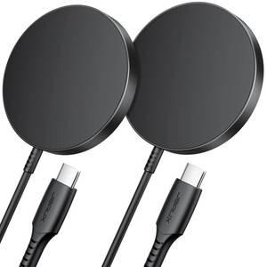 lot 18255 image: for iPhone 17 MagSafe Charger 2-Pack, JSAUX 15W Magnetic Wireless Charger for MagSafe Charger, iPhone 17e17 Air Pro Max1615141312 SeriesAirpods, Mag Wireless Charging Pad-Black