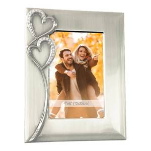 lot 18257 image: LunaNest Silver Picture Frame 4x6 with Hearts � Thoughtful Gift Idea for Weddings, Engagement for Couples, Newlyweds, Bridal Shower, Anniversary, Valentines
