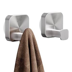 lot 18261 image: TAILI 304 Stainless Steel Bathroom Suction Hook for Towel, Loofah, Bathrobe, Patented Strong Suction Cup, Damage-Free Hanging Glass Shower Wall Hook, Hold Up to 11 Lbs, 2 Pack, Modern Square, Silver